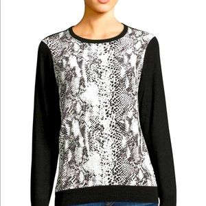 Joie Wool Silk Snake Print Sweater